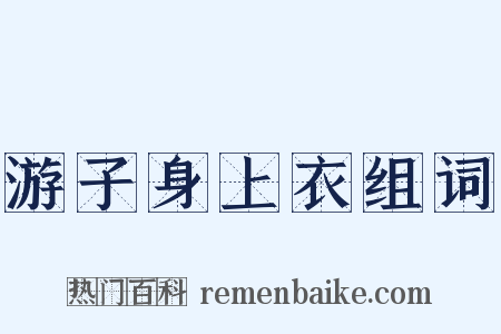 游子身上衣组词是什么意思的图片